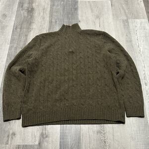 Polo Ralph Lauren Men’s X-Large Lambs Wool Cable Knit 1/4 Zip Sweater Vintage